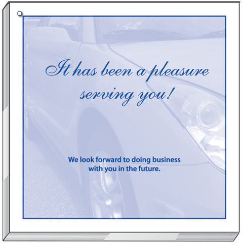Floor Mat - Padded Paper - Blue Car, 50#, Pad of 100 - Independent Dealer Services