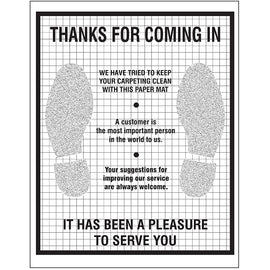 Floor Mat - Poly Back 1 Color - Black, "Foot Print", Box of 500 - Independent Dealer Services