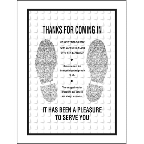 Floor Mat - Waffle Design  - Black, Footprint - Box of 250 - Independent Dealer Services