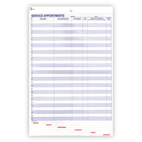 Sevice Appointment Form - 63-SA - 6 Part Snap Out, 50 Per Pack - Independent Dealer Services