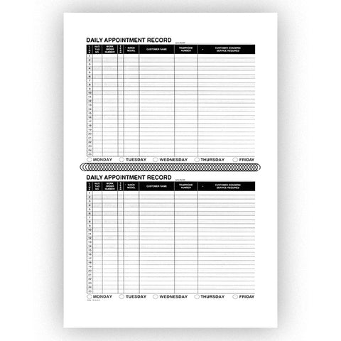 Daily Appointment Record Book - RL-98183-B - 50 Pages - Qty. 1 - Independent Dealer Services