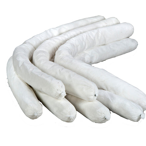Oil Only White Super Absorbent Flake Sock - Qty. 10 Socks/Case - Independent Dealer Services