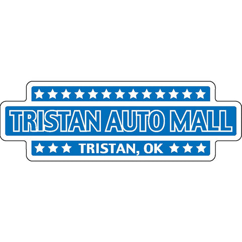 Domed Auto Stickers - White - Custom - Style E - Qty. 1. - Independent Dealer Services