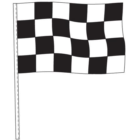 Antenna Flag - Supreme Cloth - Black & White Checkered Flag - Qty. 12 - Independent Dealer Services