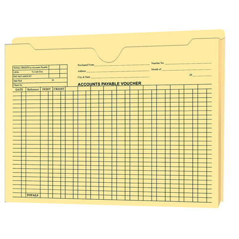 Expandable Accounts Payable Voucher Jackets, 1" Gusset - BUFF - Box of 50 - Independent Dealer Services