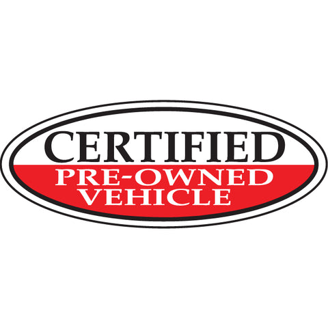 Window Sticker, Oval, Certified Pre Owned Vehicle - Qty. 12 - Independent Dealer Services