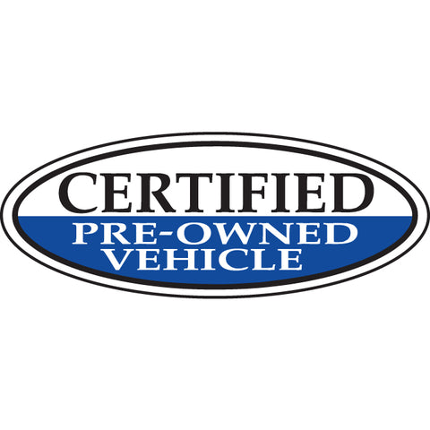 Window Sticker, Oval, Certified Pre Owned Vehicle - Qty. 12 - Independent Dealer Services