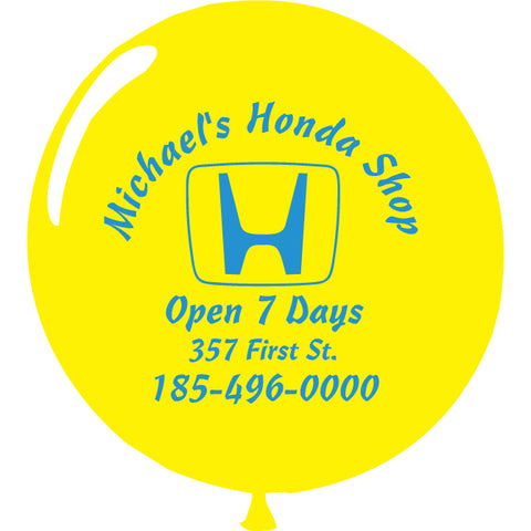 Jumbo Latex Balloons - 17" - Custom Printed - Qty. 1 - Independent Dealer Services