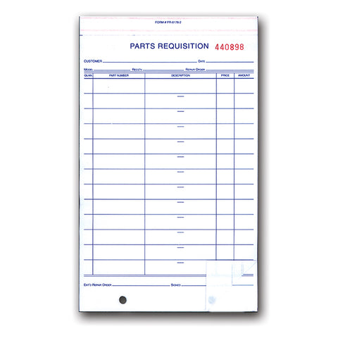 Parts Requisition Form - #PR-8178-2 - Qty. 250 - Independent Dealer Services