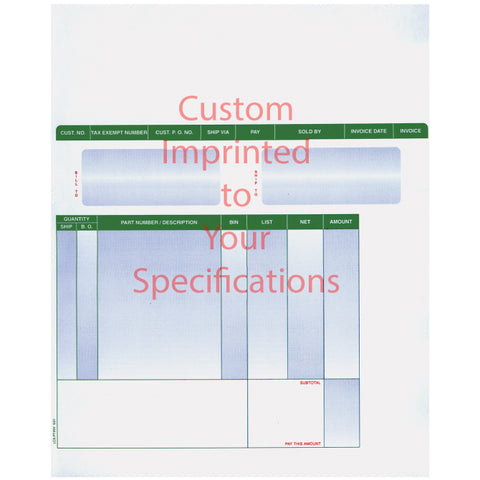 Laser Part Invoices - LZR-PT-INV - Imprinted - Qty. 500 - Independent Dealer Services