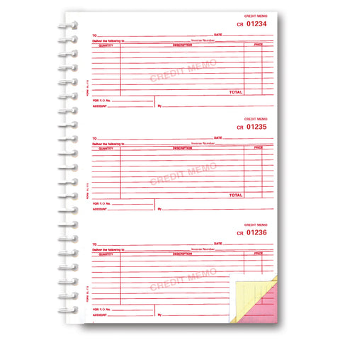 Credit Memo Book - RL 113 - 3 Part, 150 per Book - Qty. 1 - Independent Dealer Services