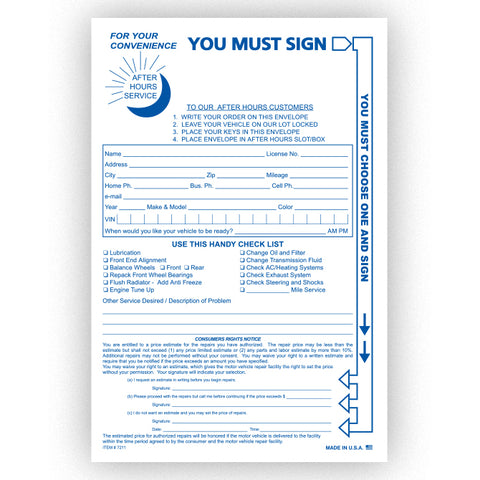 Multi-Choice Night Drop Envelope - NDE-MULTI - Qty. 500 - Independent Dealer Services
