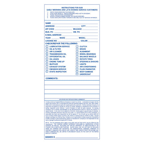 Night Drop Envelope, Personalized - Small - White - Qty. 500 - Independent Dealer Services