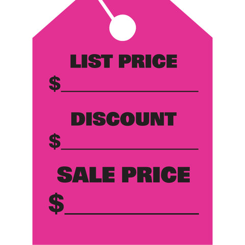 Hang Tags - List & Discount - Large - Qty. 50 - Independent Dealer Services