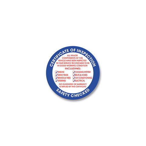 Inspection Circle Sticker - 3" Face Adhesive - Qty. 100 - Independent Dealer Services