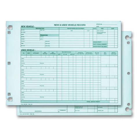 Vehicle Inventory Record - GM-532 - Qty. 50 - Independent Dealer Services