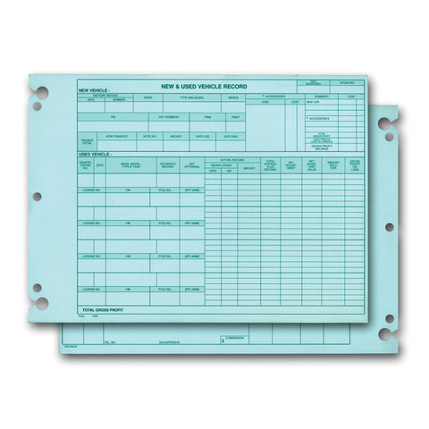 Vehicle Inventory Record - 1204 - Qty. 50 - Independent Dealer Services