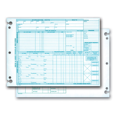 Vehicle Inventory Record - 1204-A - Qty. 50 - Independent Dealer Services