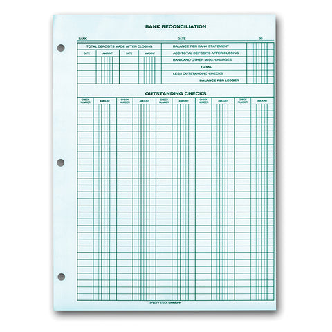 Bank Reconciliation Form - DUAS-379 - Qty. 25 - Independent Dealer Services
