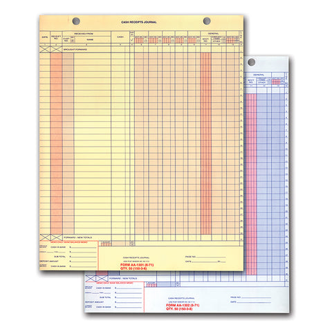 Cash Receipt Journal - AA-1302 - GREEN - Qty. 50 - Independent Dealer Services