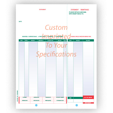 Laser Statement, Open Items - LZR-STMT-OI - Imprinted - Qty. 500 - Independent Dealer Services