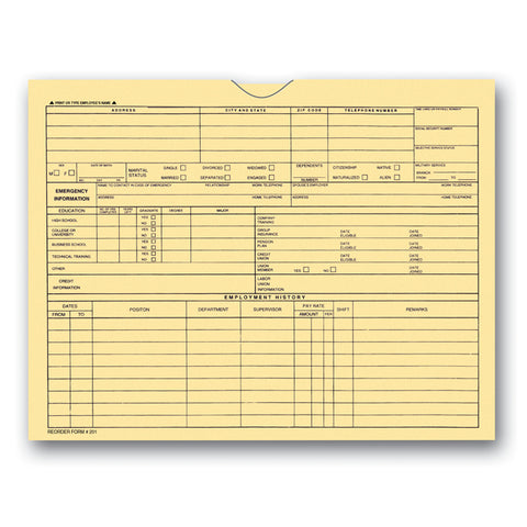 Employee File Jacket - 201 - Qty. 50 - Independent Dealer Services