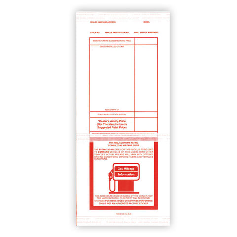 Addendum Sticker - ADD-512 - Qty. 100 - Independent Dealer Services