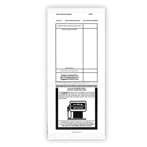 Addendum Sticker - ADD-512 - Qty. 100 - Independent Dealer Services