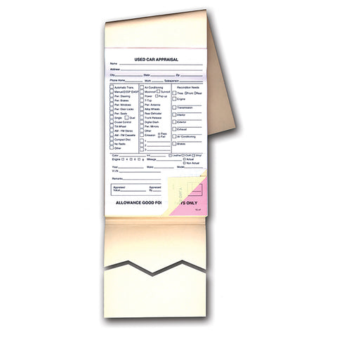 Used Vehicle Appraisal Book - TC-47 - 3 Part - Qty. 25 per book - Independent Dealer Services