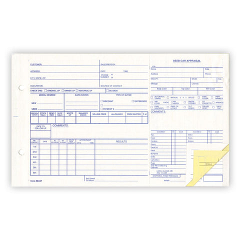 Used Car Appraisal - 3 Part Snap-Out - Qty. 100 - Independent Dealer Services