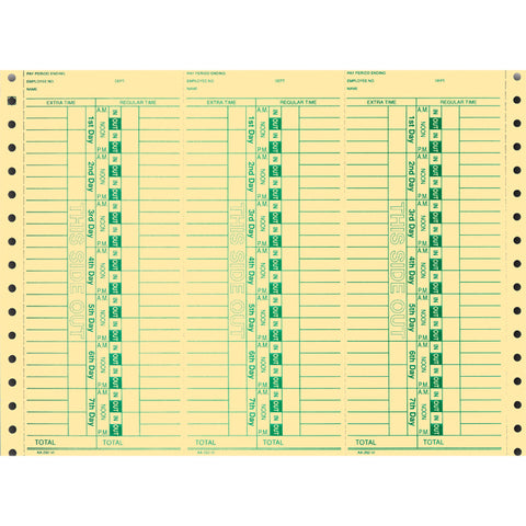 Continuous Time Clock Cards - AA-292-VI - Qty. 300 - Independent Dealer Services