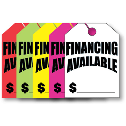 Hang Tags - Financing Available - Large - Qty. 50 - Independent Dealer Services