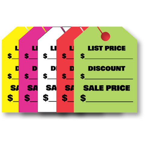 Hang Tags - List & Discount - Large - Qty. 50 - Independent Dealer Services