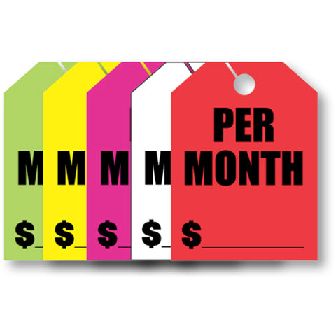 Hang Tags - Per Month - Large - Qty. 50 - Independent Dealer Services