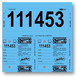 Consecu-Tags - #226 - Qty. 125 Per Box With Rings - Independent Dealer Services