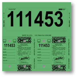 Consecu-Tags - #226 - Qty. 125 Per Box With Rings - Independent Dealer Services