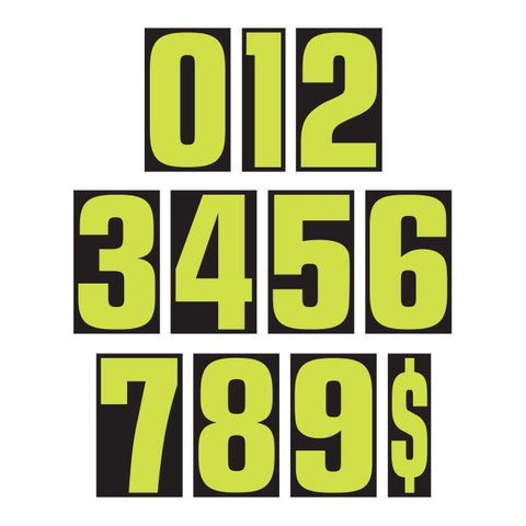 Window Sticker - 9 1/2" Fluor. Green/Black - Qty. 12 - Independent Dealer Services