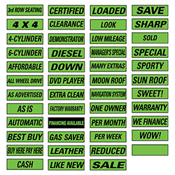 Flourescent Green & Black Slogan - Qty. 12 - Independent Dealer Services