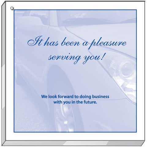 Floor Mat - Padded Paper - Blue Car, 50#,  Pad of 100 - Independent Dealer Services