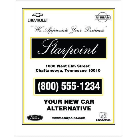 Floor Mat - Custom  Printed - Glossy Back - Qty. 500 - Independent Dealer Services