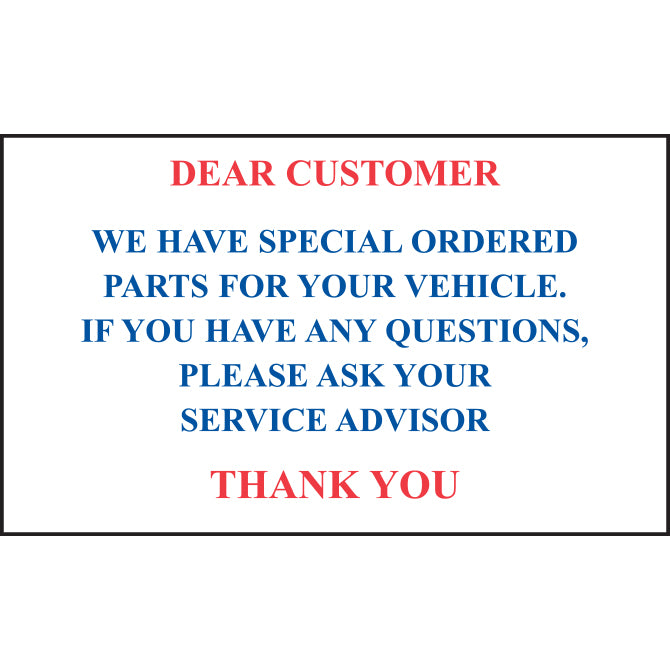 Static Cling Reminders - BOX of 100 - Independent Dealer Services