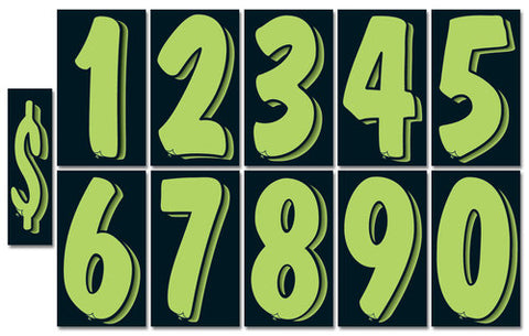 Window Sticker - 7 1/2" Fluor. Green/Black - Qty. 12 - Independent Dealer Services