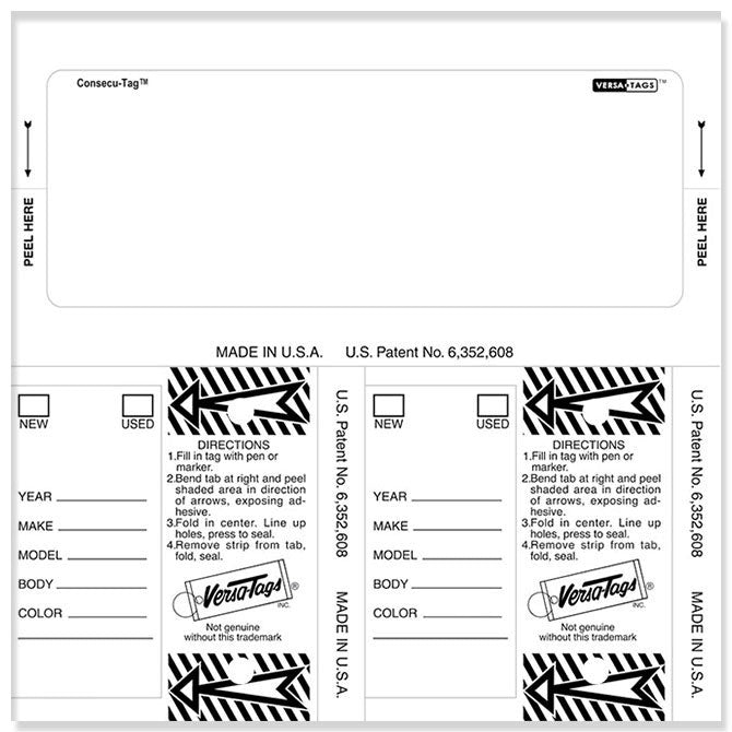 Consecu-Tags - #226 - Qty. 125 Per Box With Rings - Blank - Independent Dealer Services