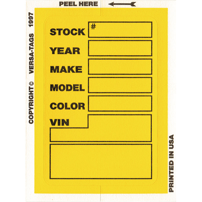 Kleer-Bak Stock Sticker - #400 - 100 per pack - Independent Dealer Services