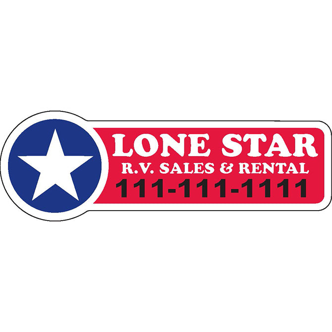 Domed Auto Stickers - White - Custom - Style F - Qty. 1. - Independent Dealer Services