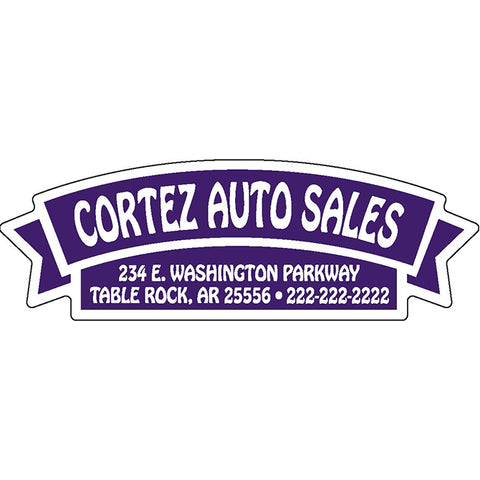 Domed Auto Stickers - White - Custom - Style G - Qty. 1. - Independent Dealer Services