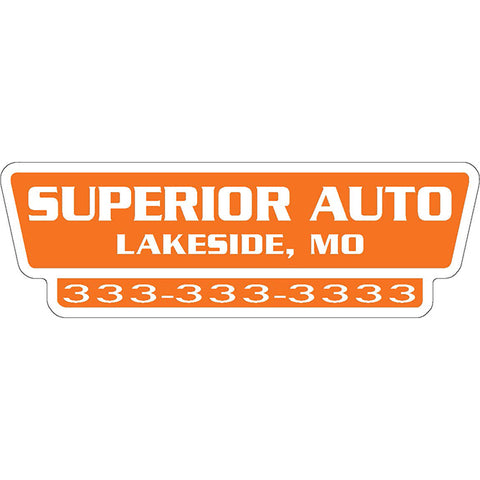 Domed Auto Stickers - White - Custom - Style H - Qty. 1. - Independent Dealer Services