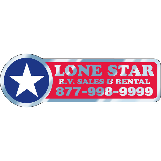 Domed Auto Stickers - Chrome - Custom - Style F - Qty. 1 - Independent Dealer Services