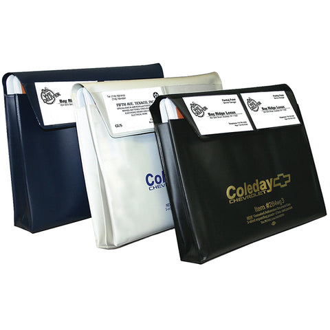 Vinyl Document Wallet - 1.5" Expandable - Custom - Black - Qty 1 - Independent Dealer Services