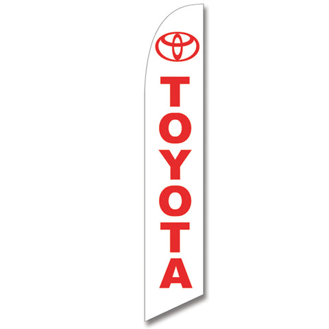 Swooper Banner - TOYOTA (WHITE W/ RED LETTER - Qty. 1 - Independent Dealer Services